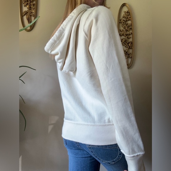 Hollister Cream Hoodie with Navy Logo - Picture 4 of 10